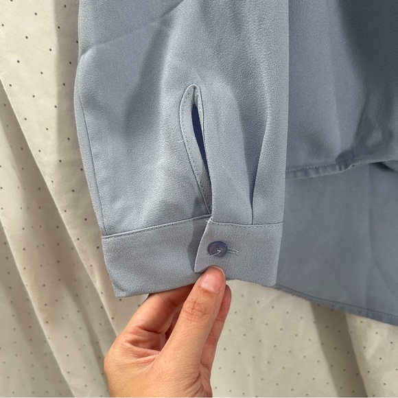 NWT Long Sleeve Faux Wrap Blouse with Hidden Snap - Picture 4 of 6